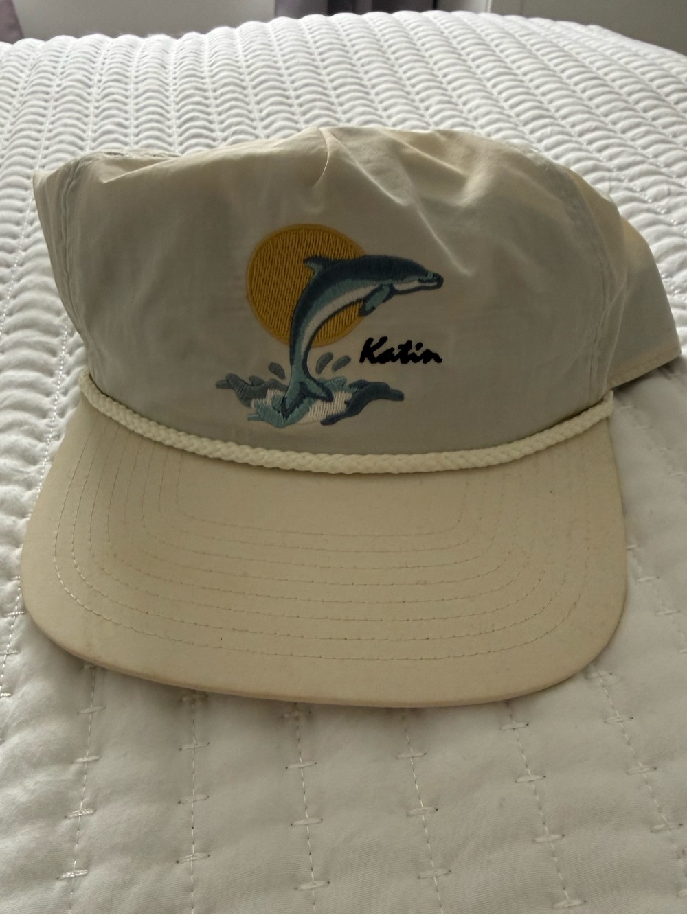 Katin Dolphin Embroidered Rope-Trim Cap - Cream